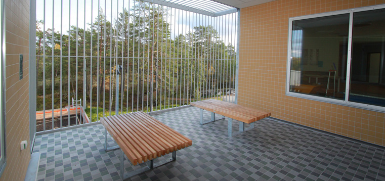 Bilden visar ett utrymme på den rättspsykiatriska undersökningsenheten i Stockholm